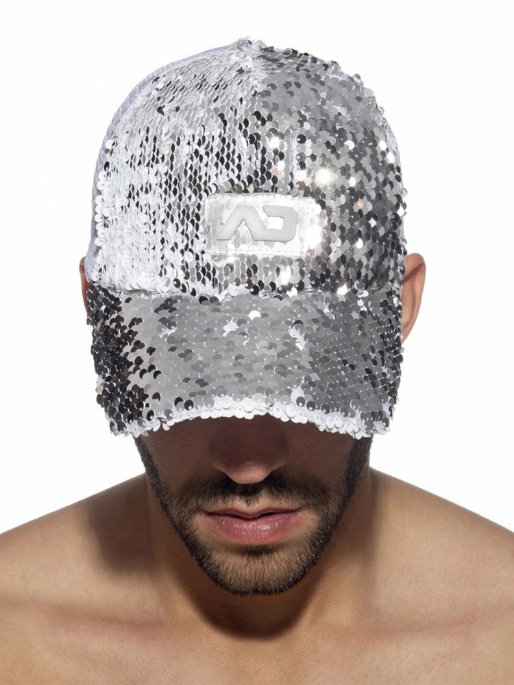 ADDICTED Glitter Sequins Cap silberfarben