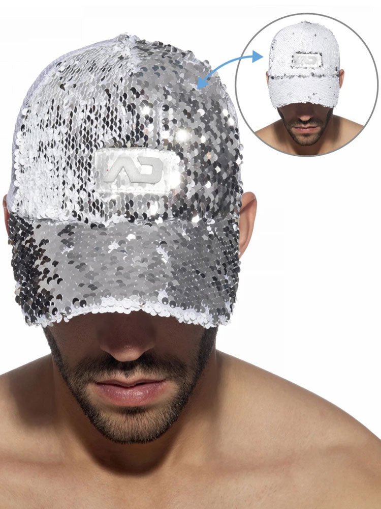 ADDICTED Glitter Sequins Cap silberfarben