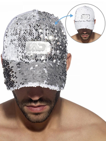 ADDICTED Glitter Sequins Cap silberfarben