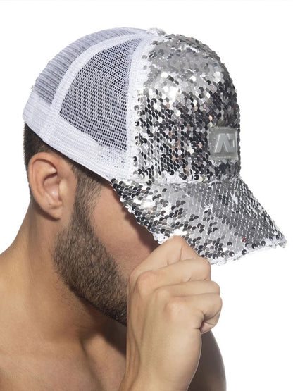 ADDICTED Glitter Sequins Cap silberfarben