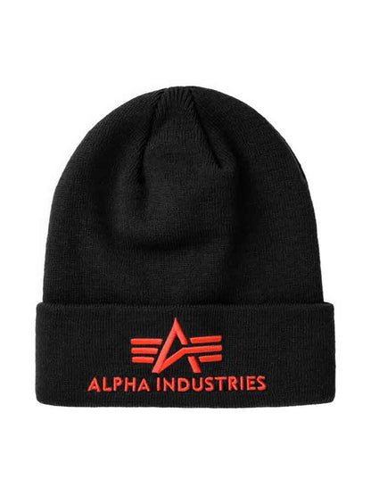 Alpha Industries 3D Beanie schwarz-rot