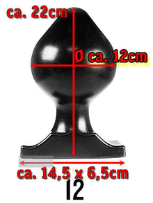 All Black Power-Plug FAUSTO 22x12cm