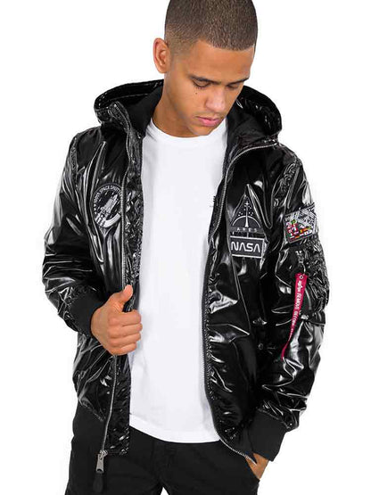 Alpha Industries MA-1 LW Hooded NASA - schwarz