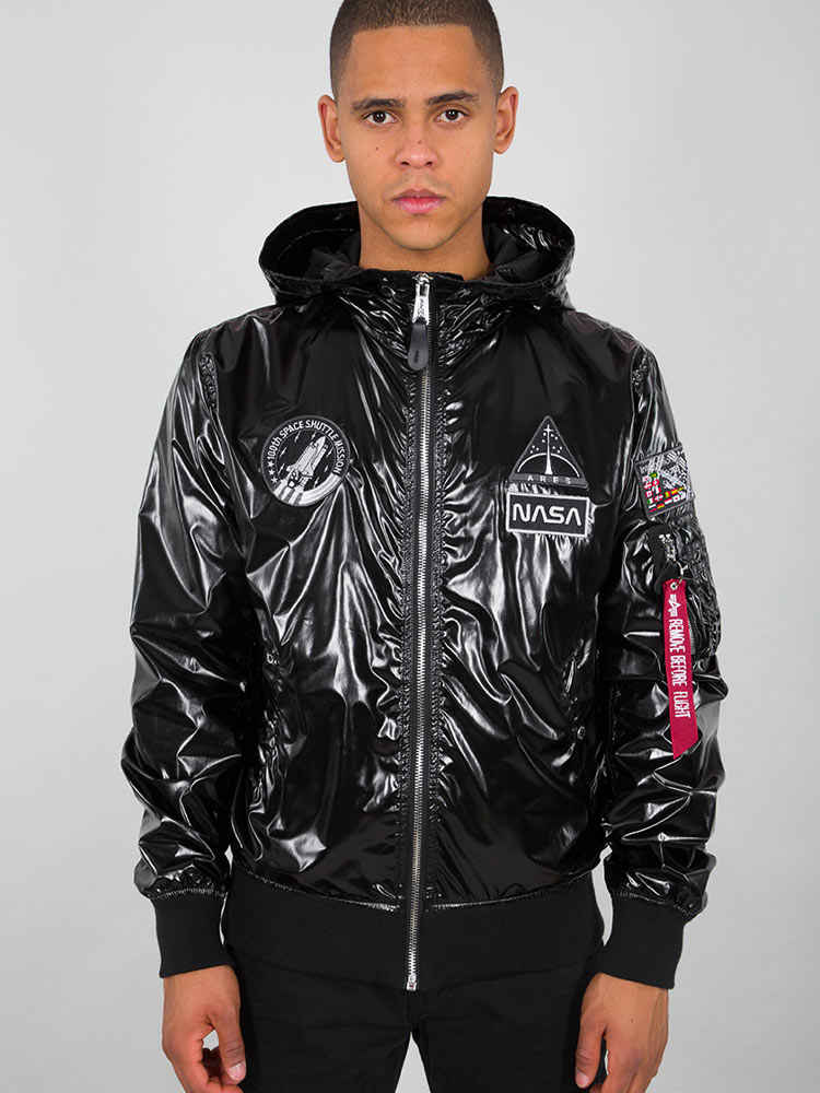 Alpha Industries MA-1 LW Hooded NASA - schwarz