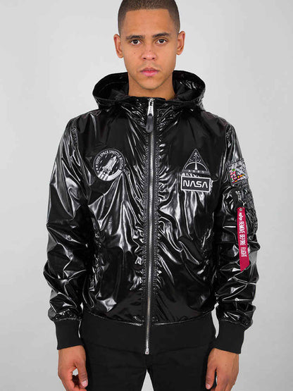 Alpha Industries MA-1 LW Hooded NASA - schwarz