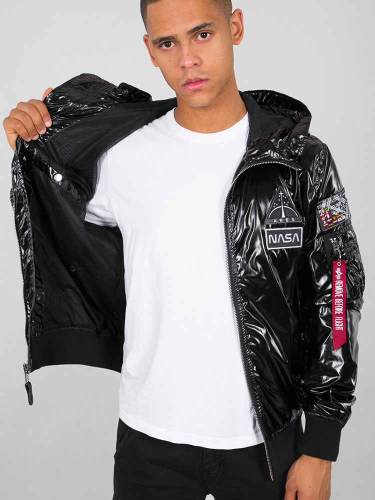 Alpha Industries MA-1 LW Hooded NASA - schwarz