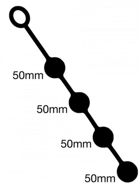 Analkugeln - Anal-Balls - Silikon -L- 4x50mm schwarz