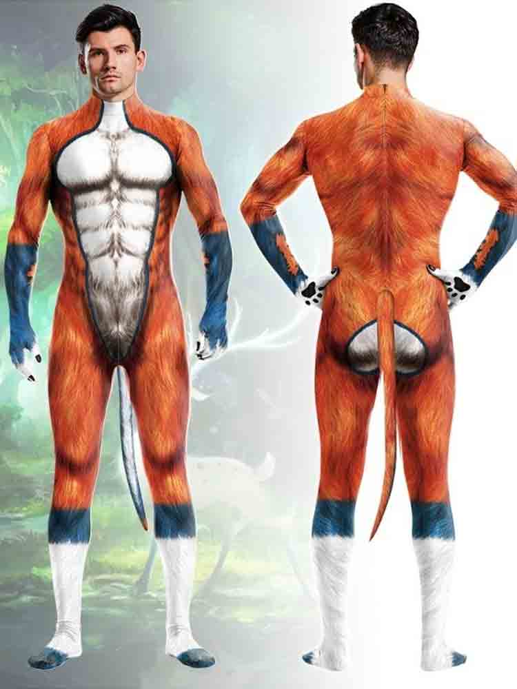 Animal Cosplay WILD DOG Overall orange