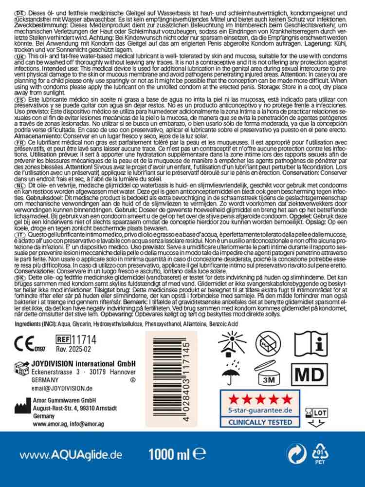 Aqua Glide ANAL medizinisches Gleitgel 1000ml