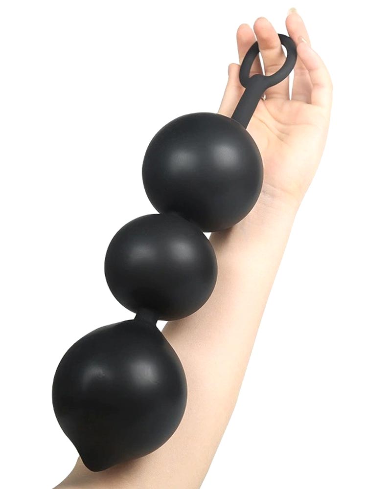 Analkugeln - Aufblasbar bis 6cm - schwarz