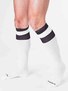 BARCODE Fußballsocken weiss/schwarz