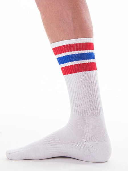 BARCODE Socken ME-TIME SOCKS weiss-rot-blau - S / M