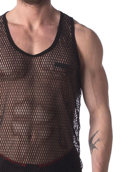 BARCODE Tank Top IRISOR mesh schwarz