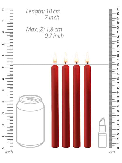 BDSM Teasing Tropfkerzen 18cm rot