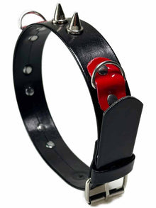 BITCHY Halsband 3 D-Ringe - schwarz-rot