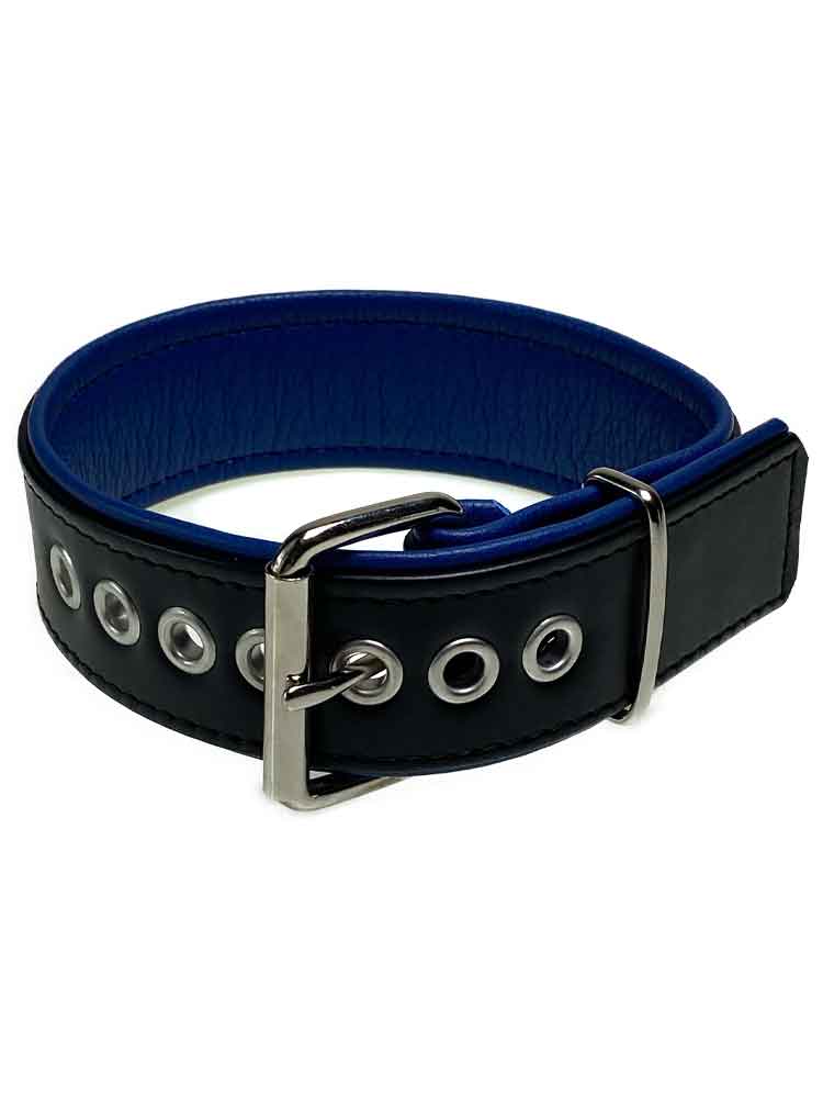 Bizeps-Band Oberarmband mit Schließe - blaue Paspel