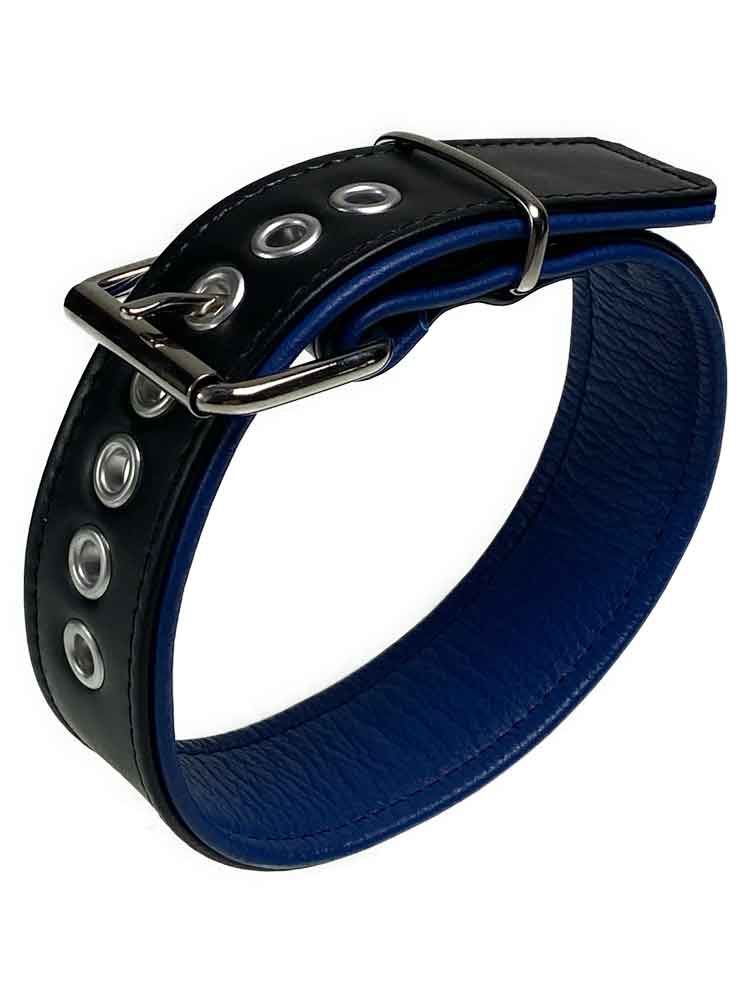 Bizeps-Band Oberarmband mit Schließe - blaue Paspel