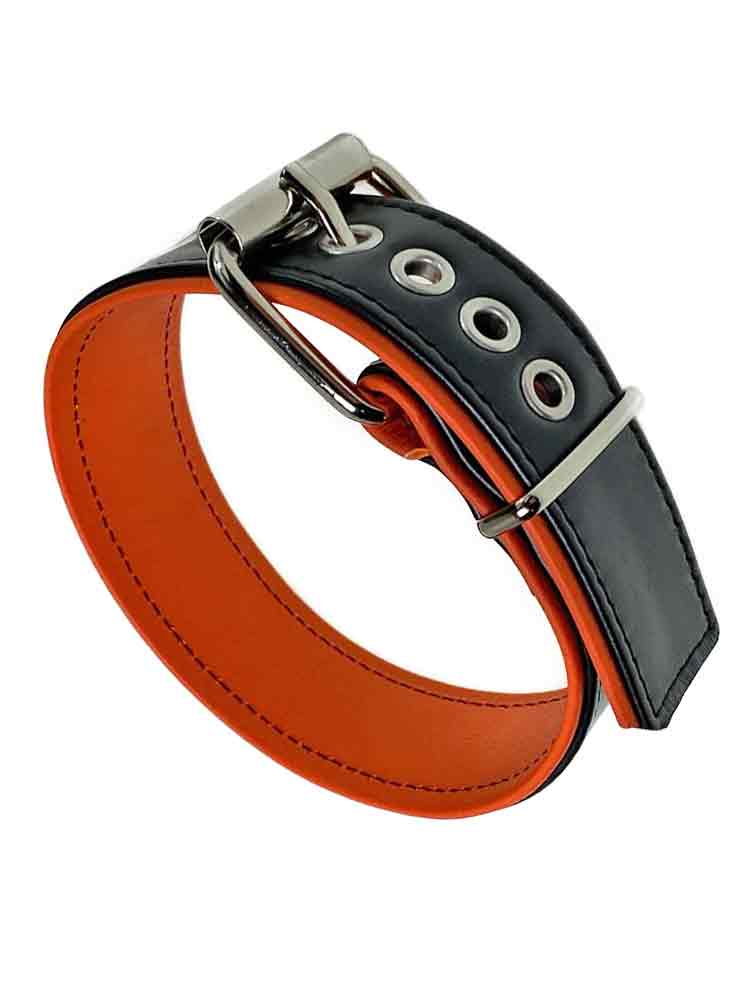 Bizeps-Band Oberarmband mit Schließe - orangene Paspel
