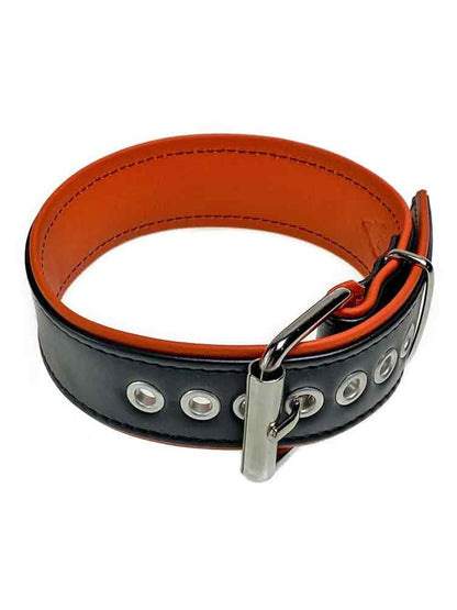 Bizeps-Band Oberarmband mit Schließe - orangene Paspel