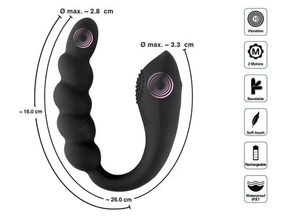 BLACK VELVET Bendable Dual Stimulator - UNISEX