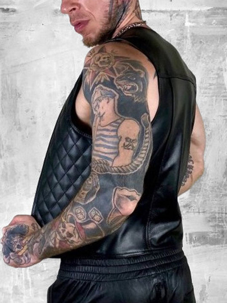 BOXER Lederweste Berlin10 BIKER gesteppt schwarz