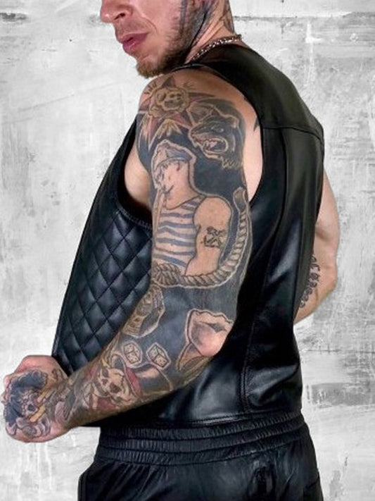 BOXER Lederweste Berlin10 BIKER gesteppt schwarz
