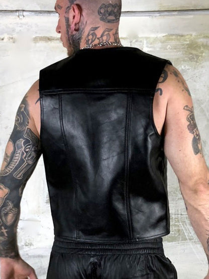 BOXER Lederweste Berlin10 BIKER gesteppt schwarz
