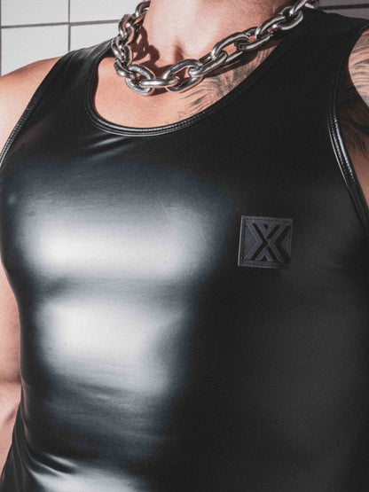 BOXER Sexy Vest Rubber Look schwarz
