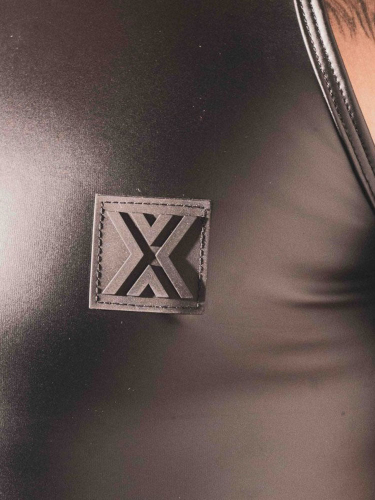BOXER Sexy Vest Rubber Look schwarz