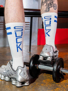 BOXER Skater Socks SUCK weiß-blau