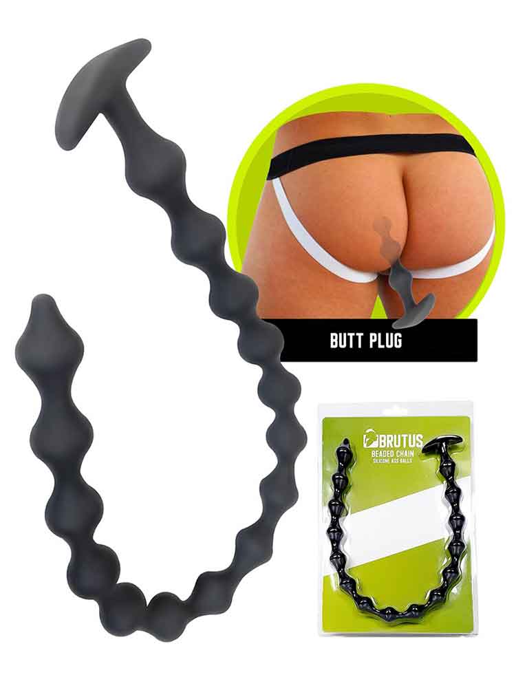 BRUTUS BEADED CHAIN Silicone Ass Balls 58cm