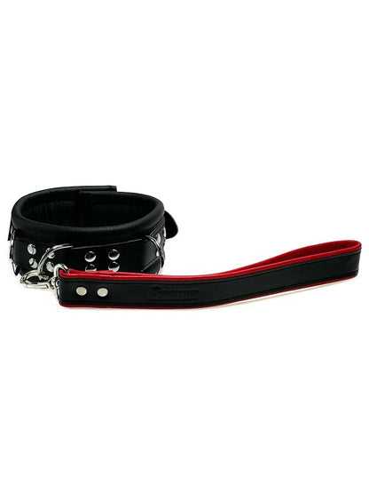 BRUTUS Lederleine Lederschlaufe schwarz - rot