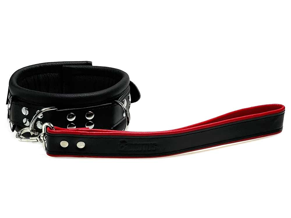 BRUTUS Lederleine Lederschlaufe schwarz - rot