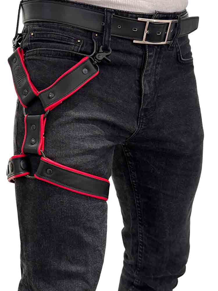 BRUTUS Leg Harness schwarz-rot