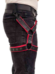 BRUTUS Leg Harness schwarz-rot