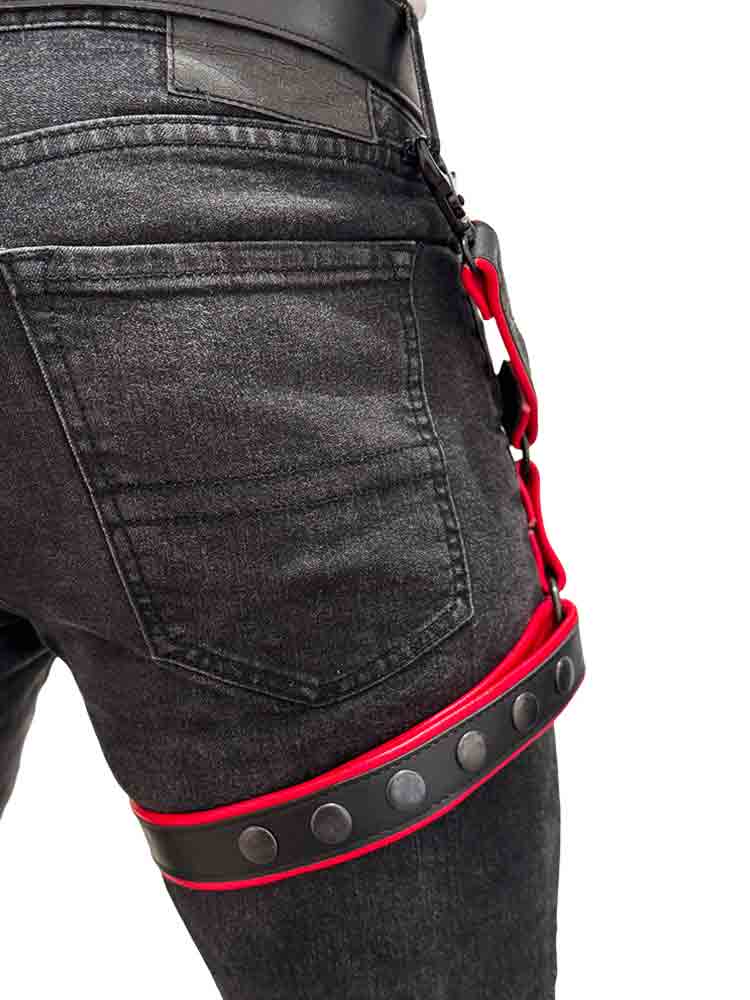 BRUTUS Leg Harness schwarz-rot