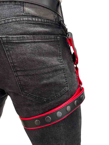 BRUTUS Leg Harness schwarz-rot