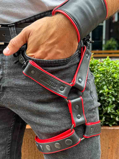 BRUTUS Leg Harness schwarz-rot