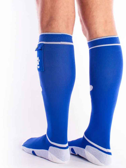 BRUTUS Party Socken mit Tasche blau-weiss