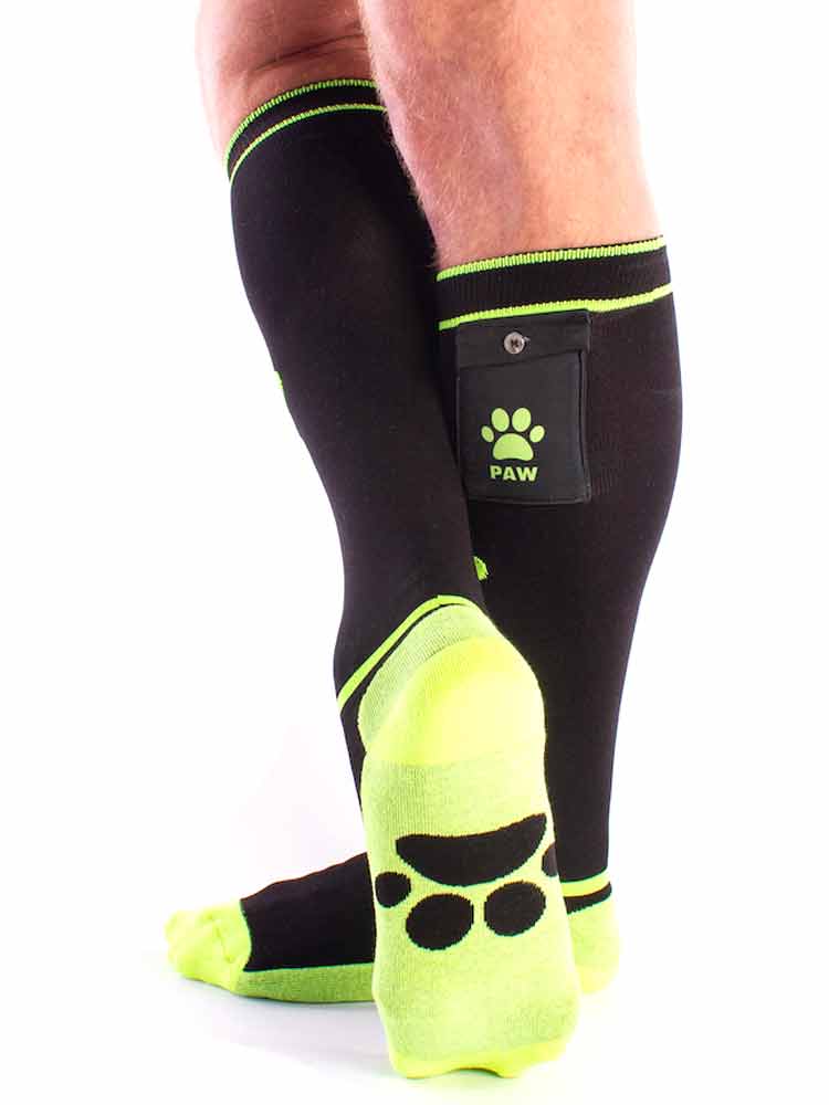 BRUTUS Party Socken mit Tasche schwarz-neongelb