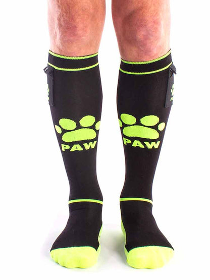 BRUTUS Party Socken mit Tasche schwarz-neongelb