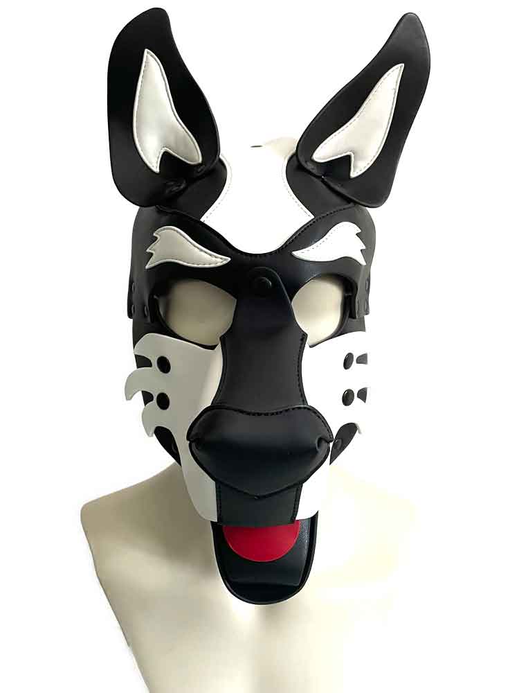 BRUTUS Pup Hood Veganleder weiss-schwarz