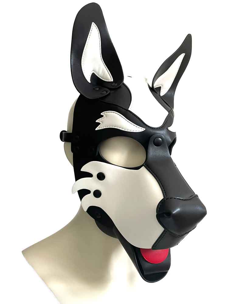 BRUTUS Pup Hood Veganleder weiss-schwarz
