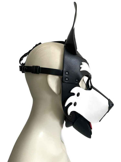 BRUTUS Pup Hood Veganleder weiss-schwarz