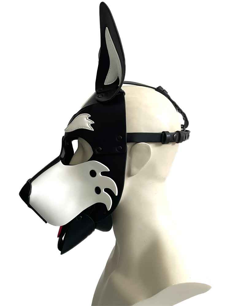 BRUTUS Pup Hood Veganleder weiss-schwarz
