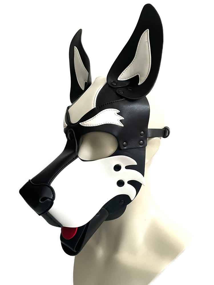 BRUTUS Pup Hood Veganleder weiss-schwarz