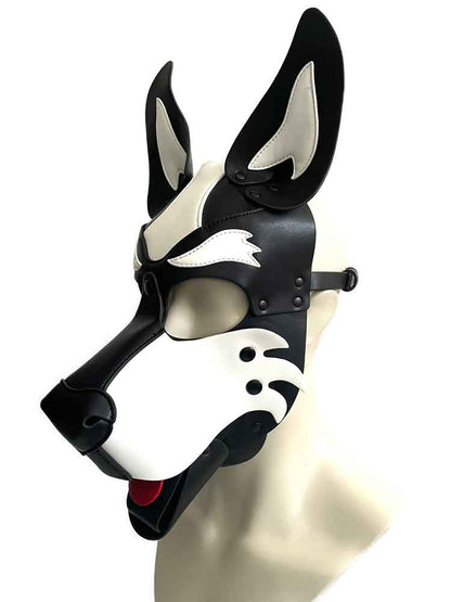 BRUTUS Pup Hood Veganleder weiss-schwarz