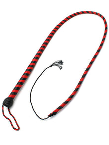 Peitsche Bullenpeitsche Singletail 140cm schwarz-rot