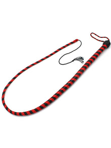 Peitsche Bullenpeitsche Singletail 140cm schwarz-rot