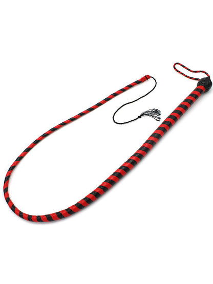 Peitsche Bullenpeitsche Singletail 140cm schwarz-rot